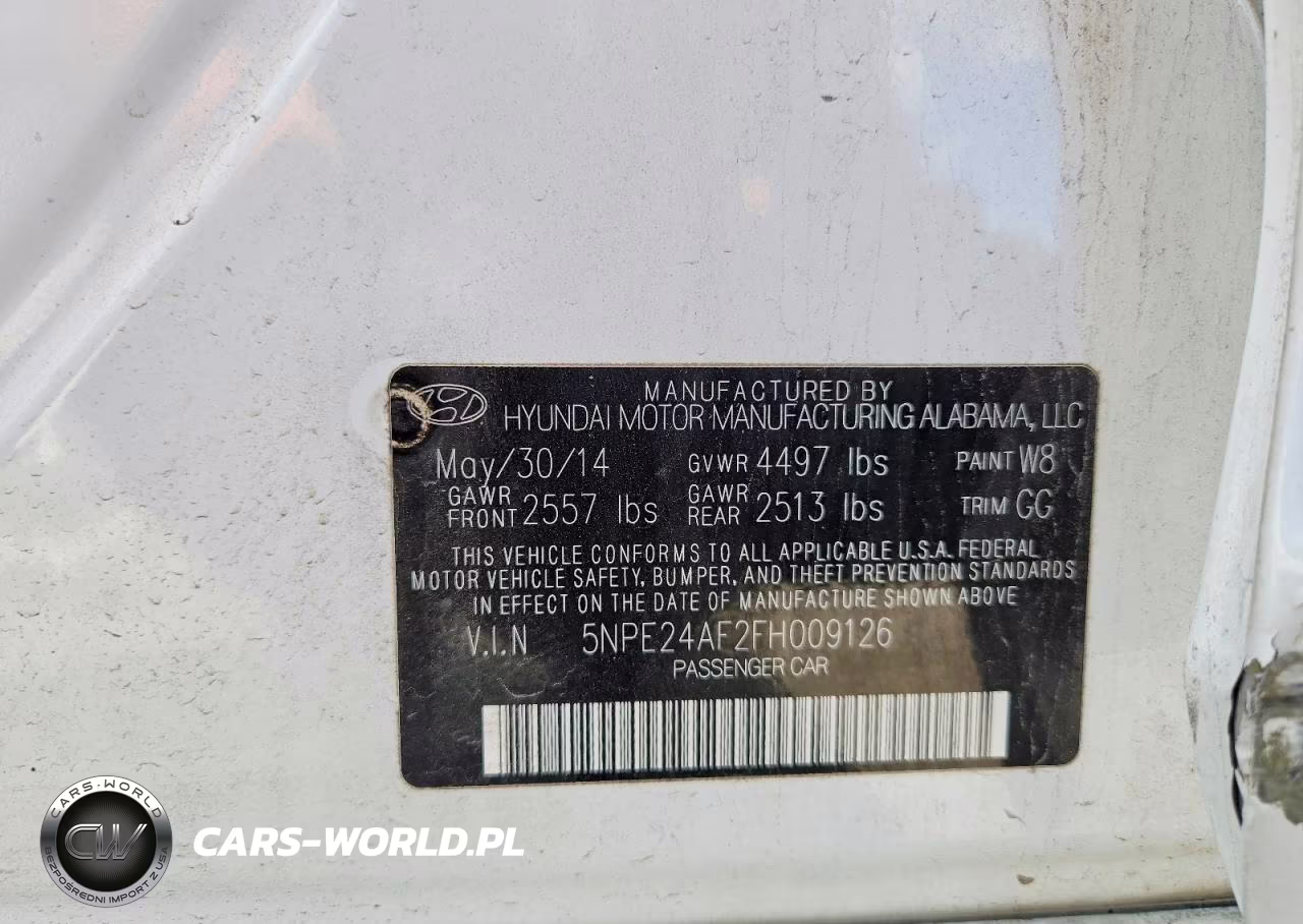 2015 Hyundai Sonata Se VIN:5NPE24AF2FH009126 - 12