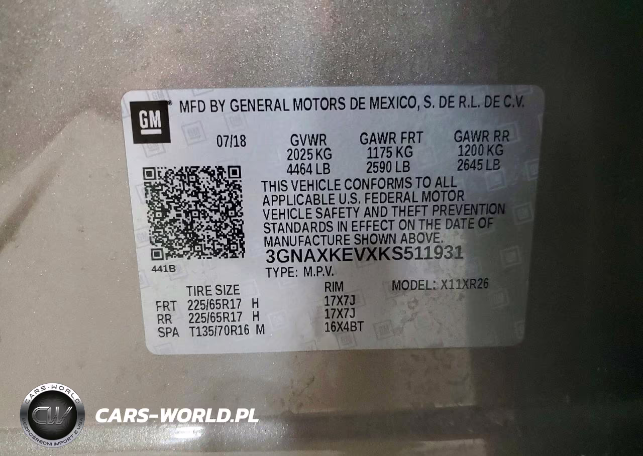 2019 Chevrolet Equinox Lt VIN:3GNAXKEVXKS511931 - 12
