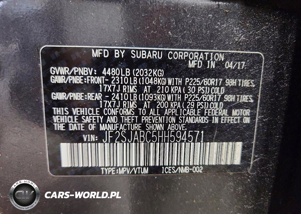 2017 Subaru Forester 2.5I VIN:JF2SJABC5HH594571 - 13
