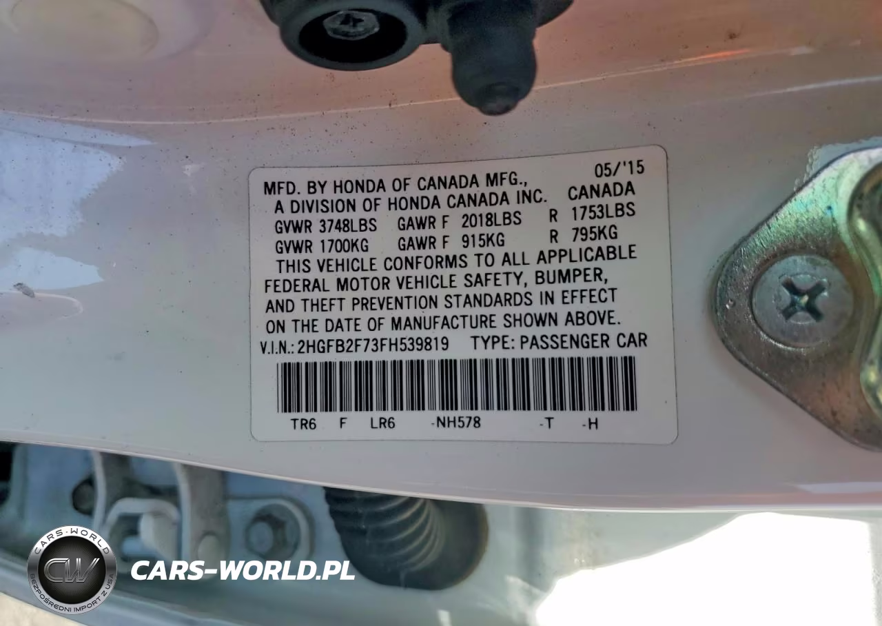 2015 Honda Civic Se VIN:2HGFB2F73FH539819 - 12