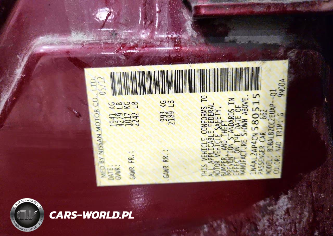 2012 Nissan Altima 2.5 VIN:1N4AL2AP4CN580515 - 13