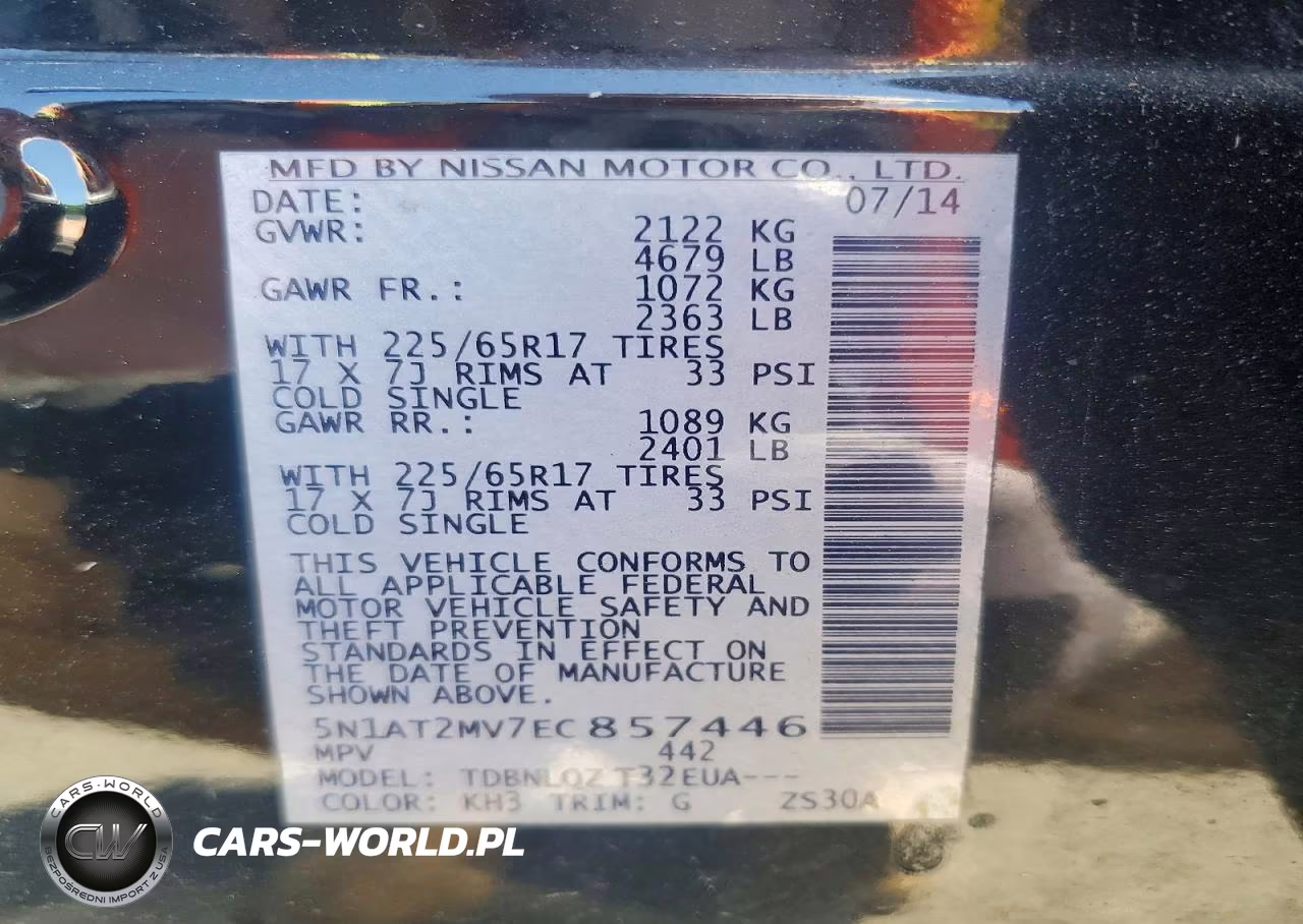2014 Nissan Rogue Sv VIN:5N1AT2MV7EC857446 - 13