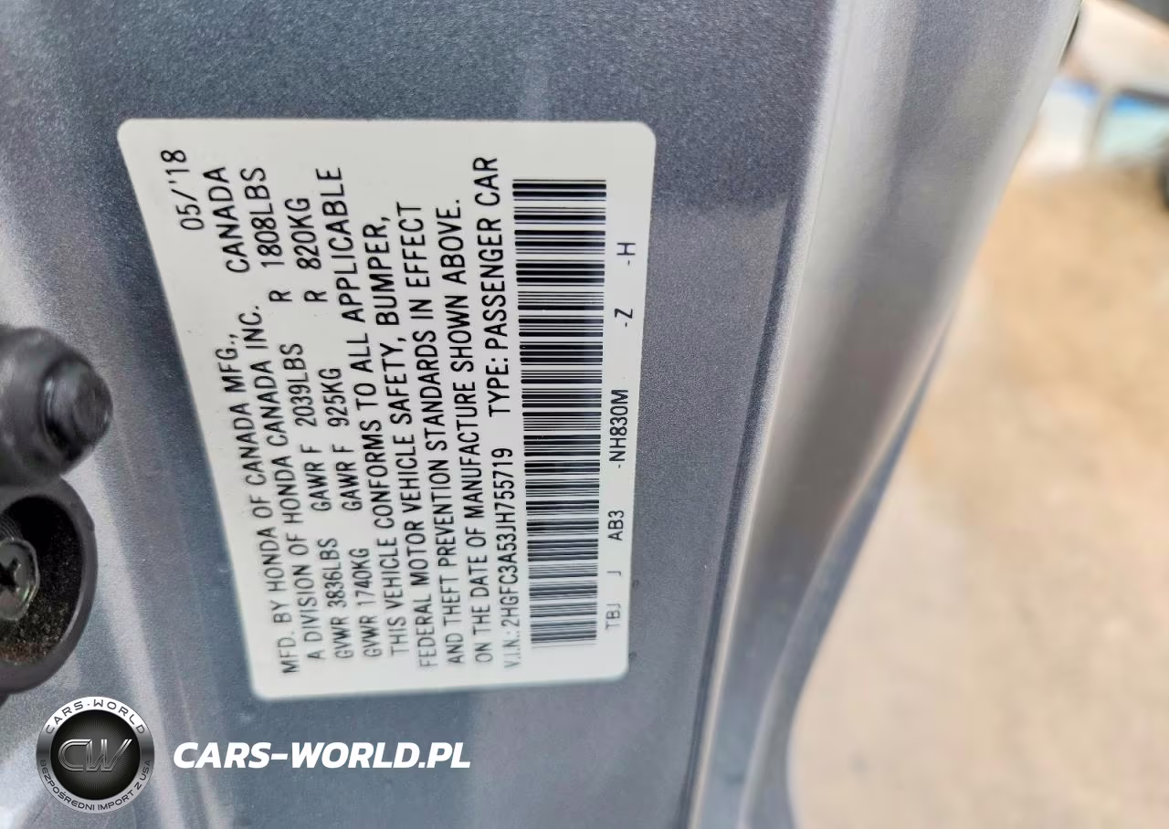 2018 Honda Civic Si VIN:2HGFC3A53JH755719 - 12