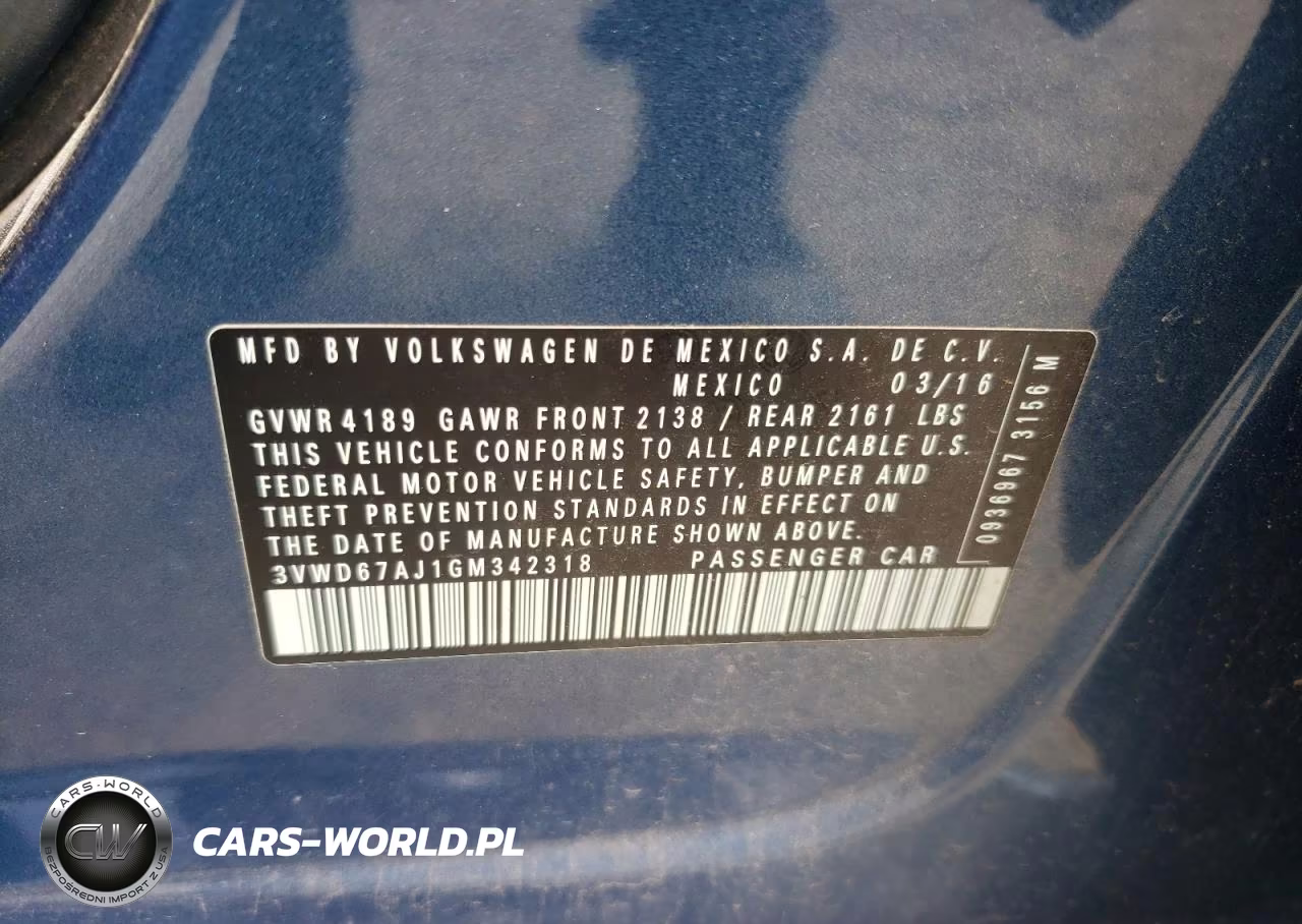 2016 Volkswagen Jetta Se VIN:3VWD67AJ1GM342318 - 12