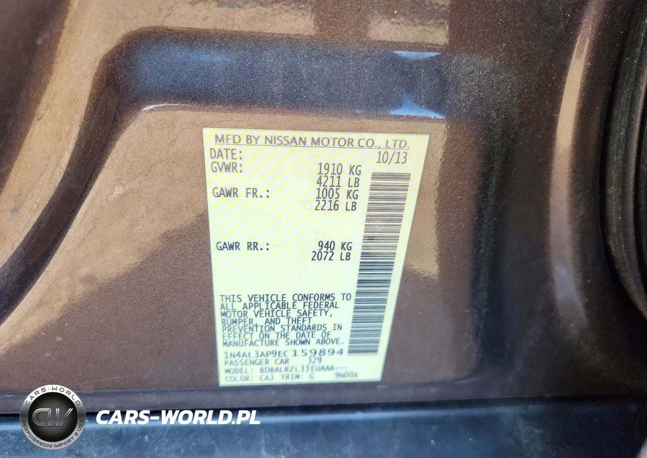 2014 Nissan Altima 2.5 S VIN:1N4AL3AP9EC159894 - 12