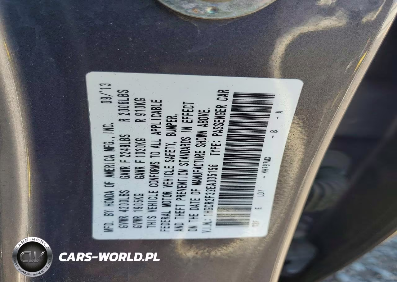 2014 Honda Accord Lx VIN:1HGCR2F32EA035156 - 12