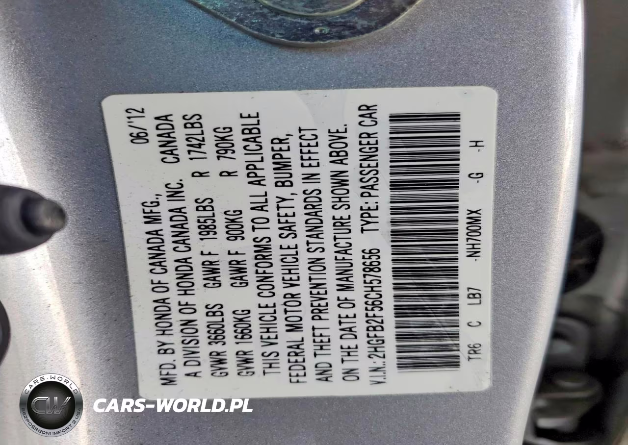2012 Honda Civic Lx VIN:2HGFB2F56CH578656 - 13