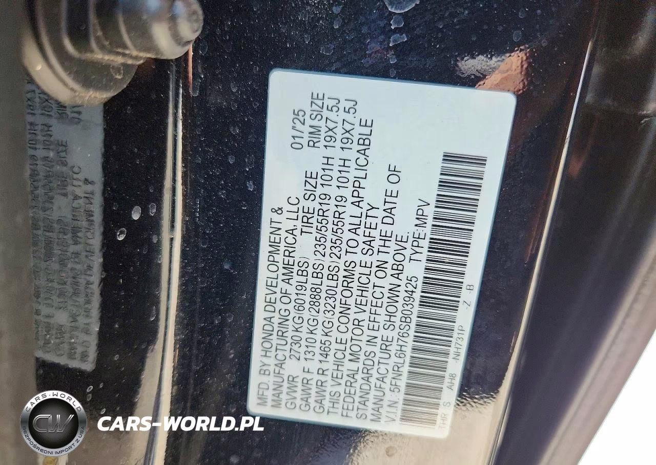 2025 Honda Odyssey Sport-L VIN:5FNRL6H76SB039425 - 13