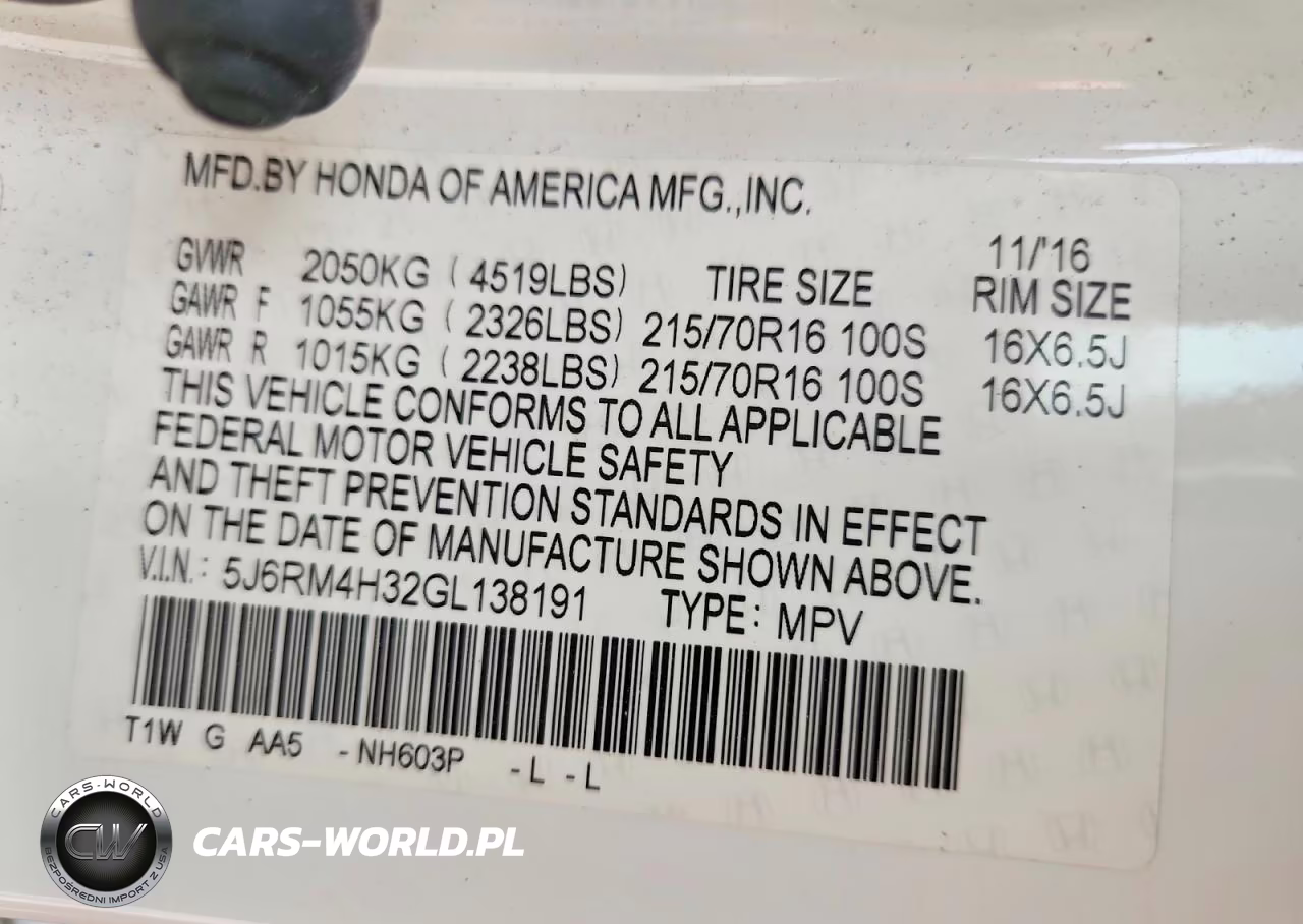 2016 Honda Cr-V Lx VIN:5J6RM4H32GL138191 - 13