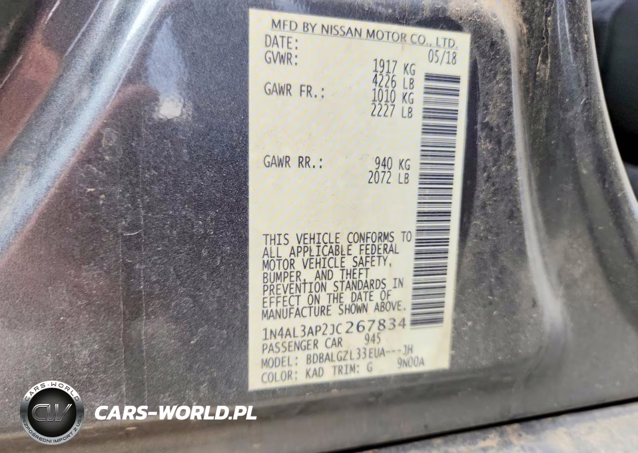 2018 Nissan Altima 2.5 S VIN:1N4AL3AP2JC267834 - 13