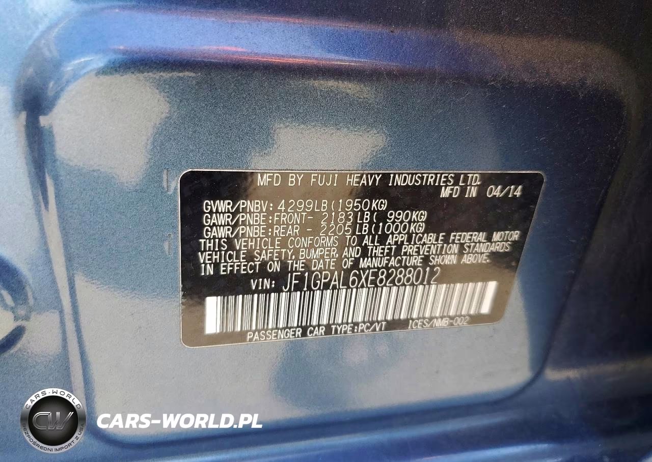 2014 Subaru Impreza Sport Premium VIN:JF1GPAL6XE8288012 - 12