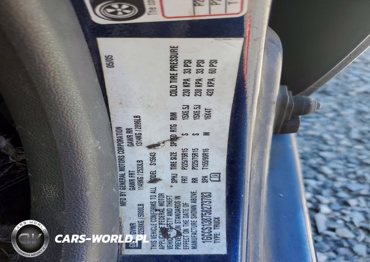 2005 Chevrolet Colorado VIN:1GCCS138758273783 - 12