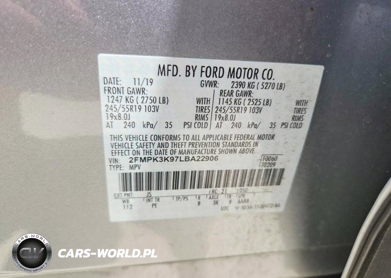 2020 Ford Edge Titanium VIN:2FMPK3K97LBA22906 - 14