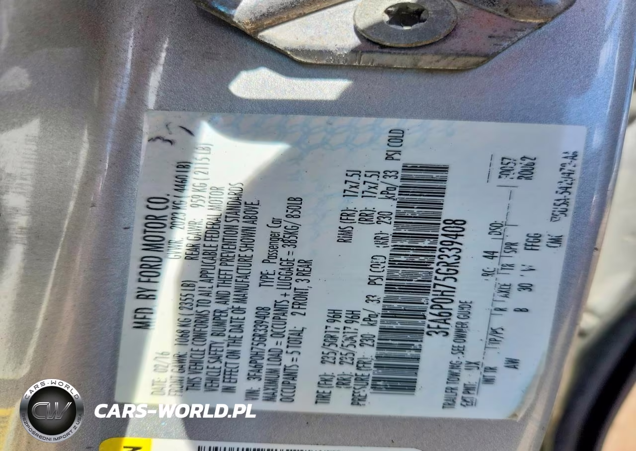 2016 Ford Fusion Se VIN:3FA6P0H75GR339408 - 12