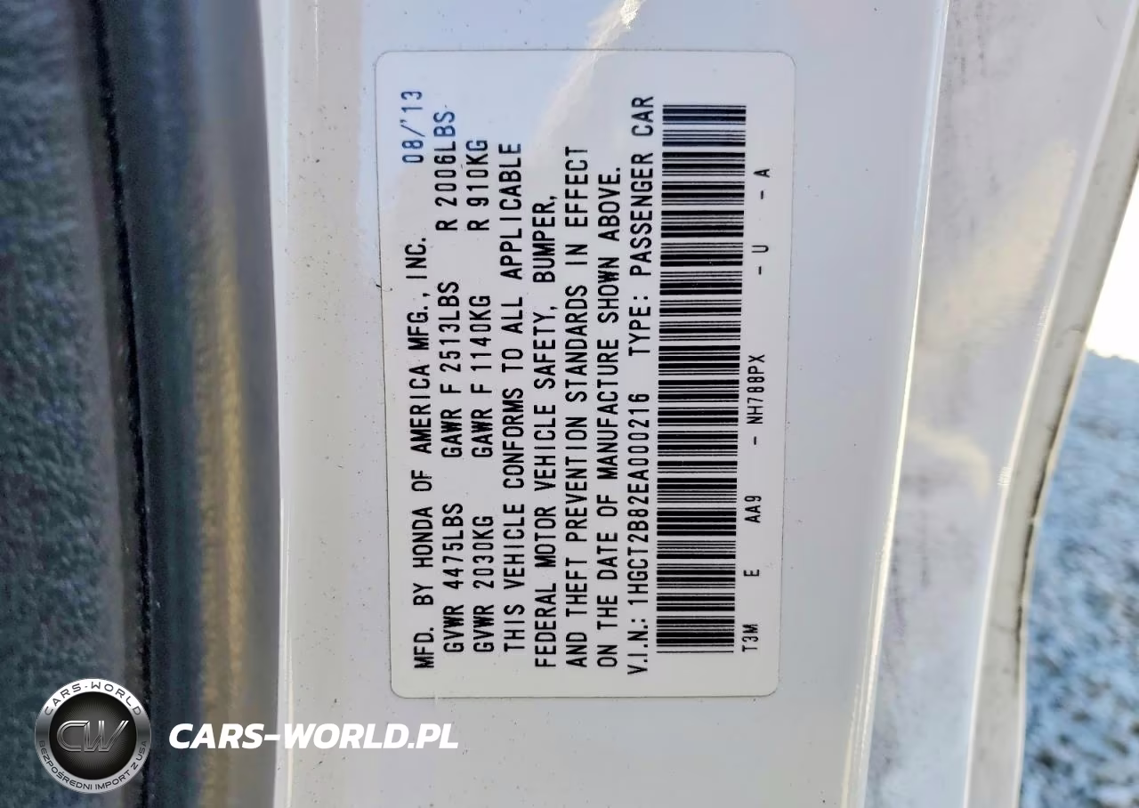 2014 Honda Accord Exl VIN:1HGCT2B82EA000216 - 12