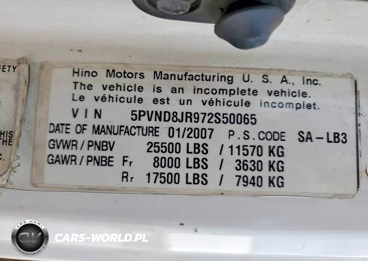 2007 Hino 258 VIN:5PVND8JR972S50065 - 10