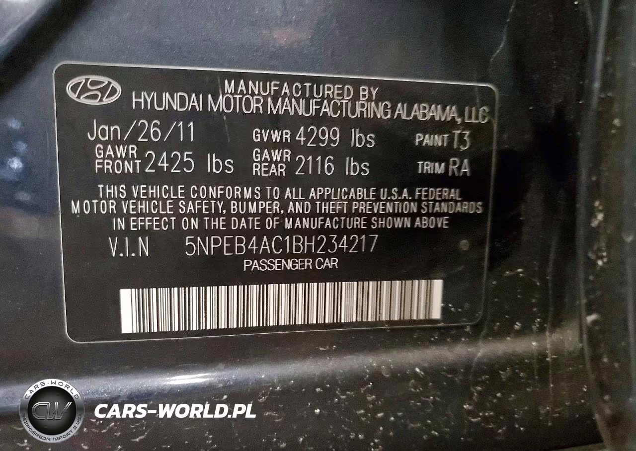 2011 Hyundai Sonata Gls VIN:5NPEB4AC1BH234217 - 12