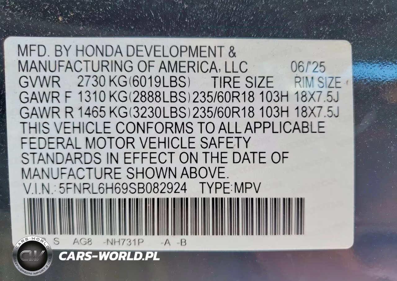 2025 Honda Odyssey Exl VIN:5FNRL6H69SB082924 - 14