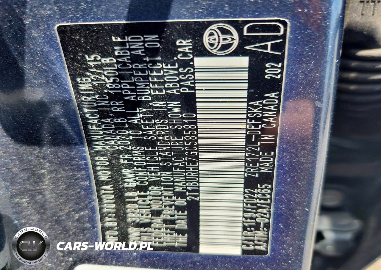2016 Toyota Corolla VIN:2T1BURHE7GC585810 - 12