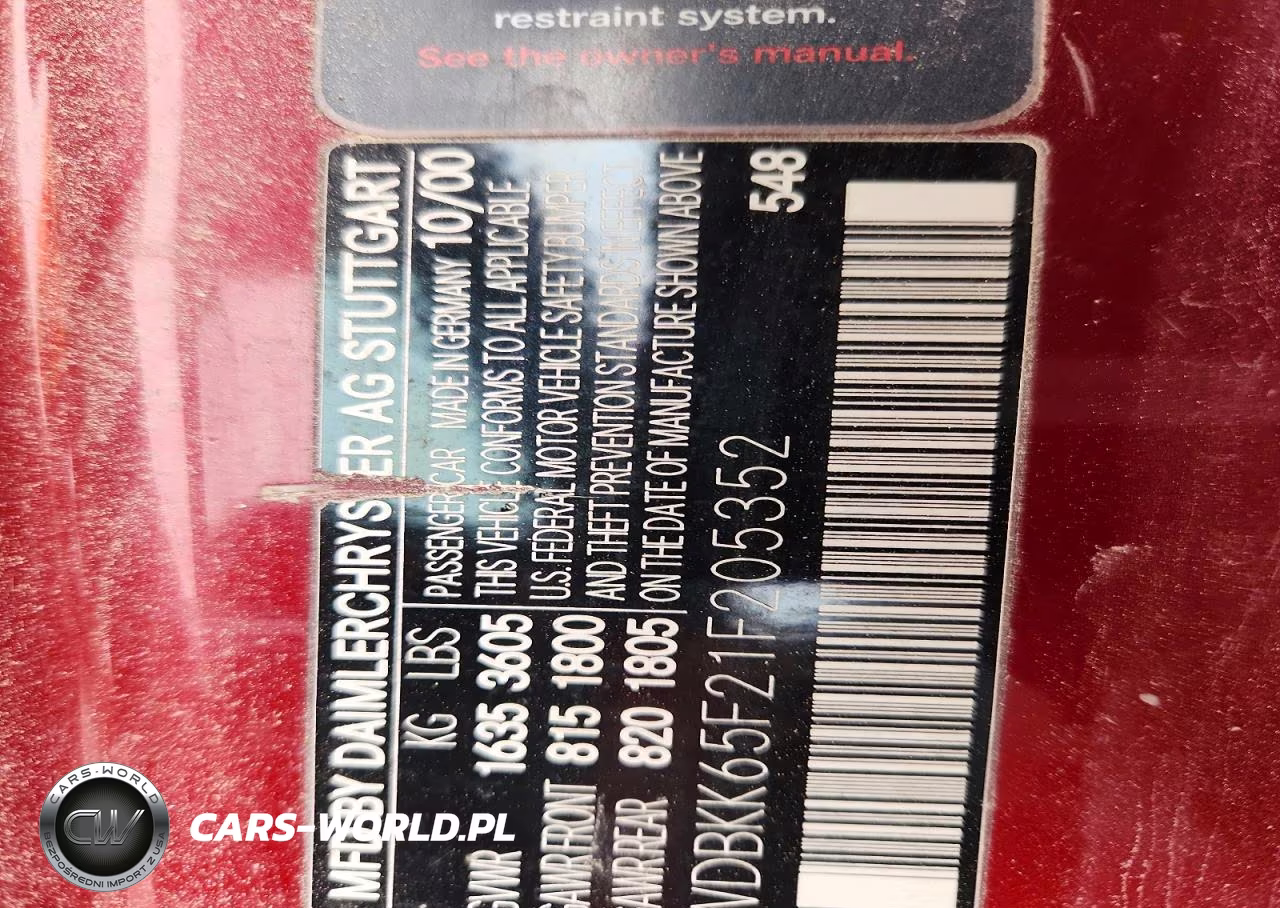 2001 Mercedes-Benz Slk 320 VIN:WDBKK65F21F205352 - 12