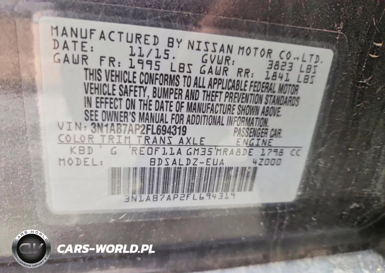 2015 Nissan Sentra Sv VIN:3N1AB7AP2FL694319 - 12