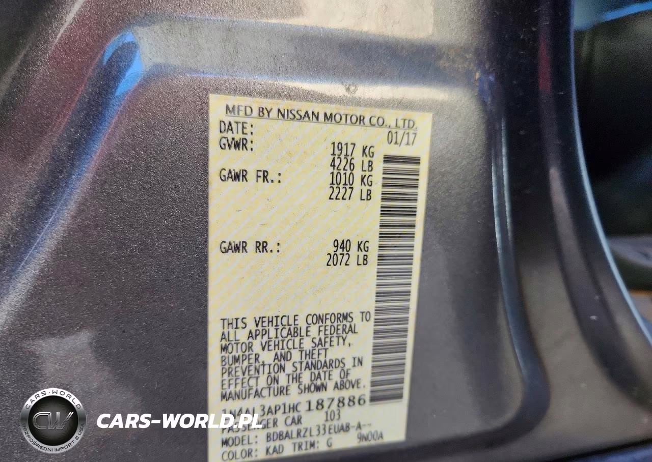 2017 Nissan Altima 2.5 Sl VIN:1N4AL3AP1HC187886 - 12