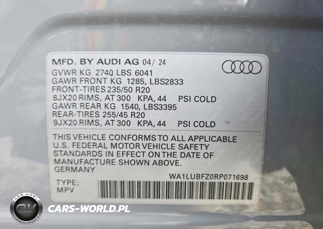 2024 Audi Q4 E-Tron Premium Plus VIN:WA1LUBFZ0RP071698 - 14
