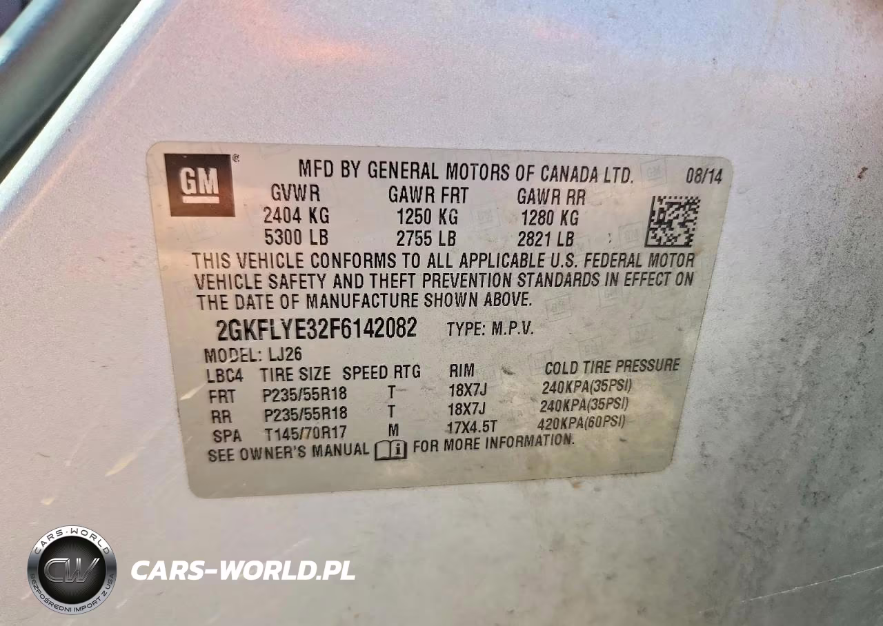 2015 GMC Terrain Slt VIN:2GKFLYE32F6142082 - 13