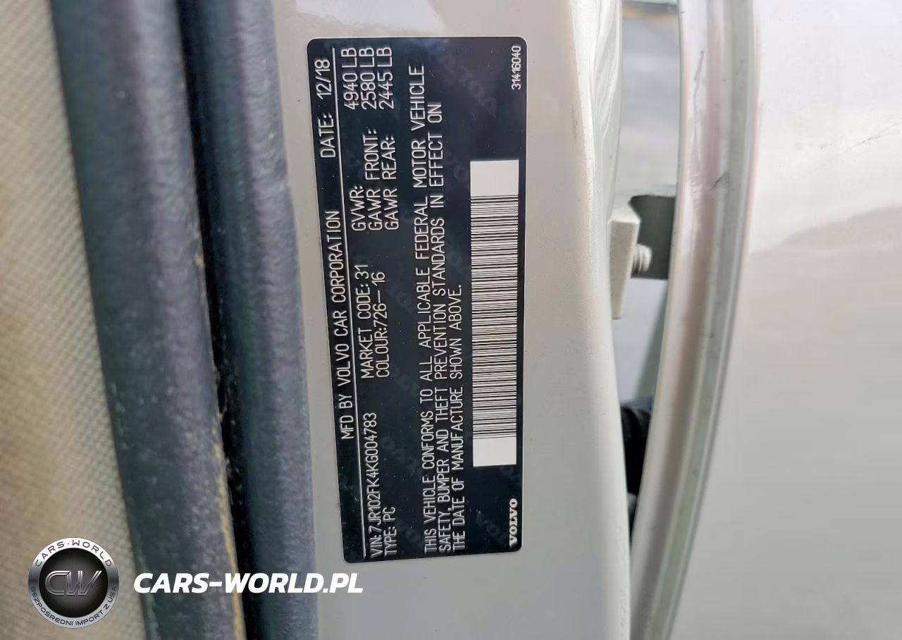 2019 Volvo S60 T5 Momentum VIN:7JR102FK4KG004783 - 12