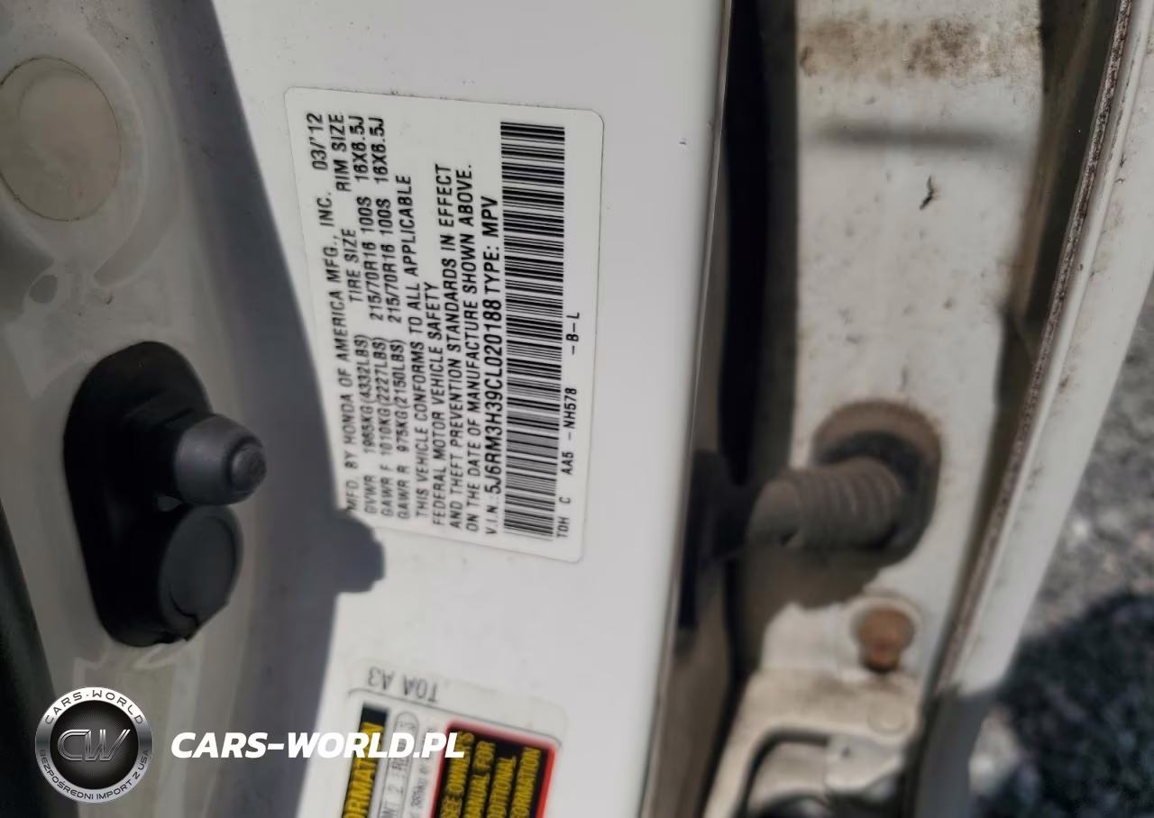 2012 Honda Cr-V Lx VIN:5J6RM3H39CL020188 - 12