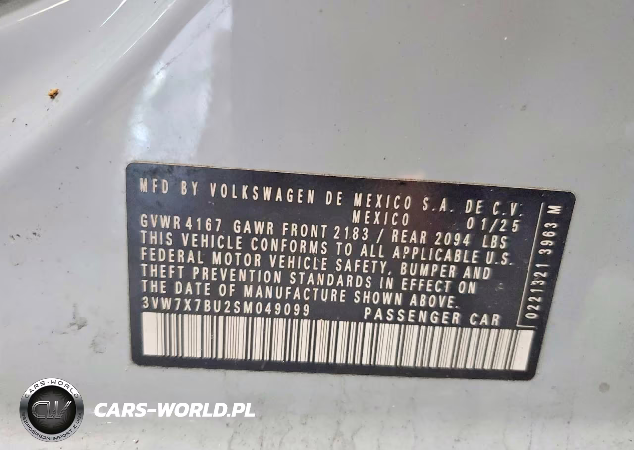 2025 Volkswagen Jetta Se VIN:3VW7X7BU2SM049099 - 13