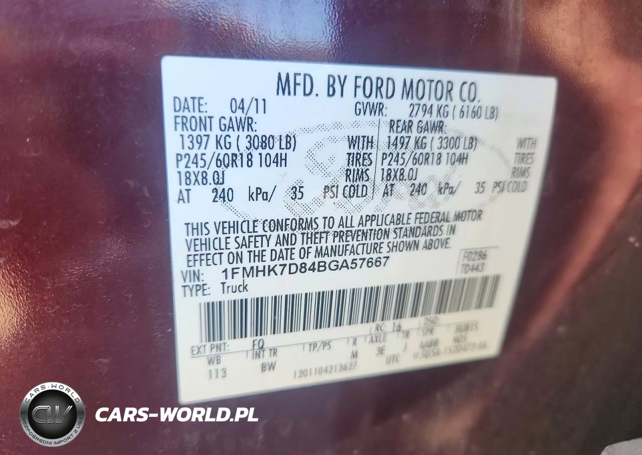 2011 Ford Explorer Xlt VIN:1FMHK7D84BGA57667 - 14