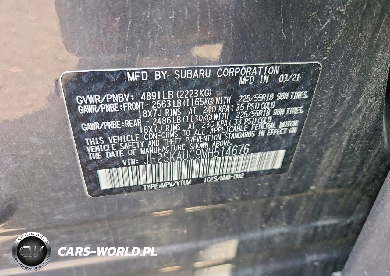2021 Subaru Forester Limited VIN:JF2SKAUC9MH514676 - 13