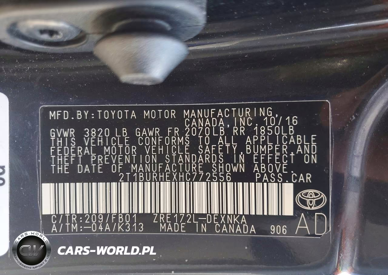 2017 Toyota Corolla Le VIN:2T1BURHEXHC772556 - 12
