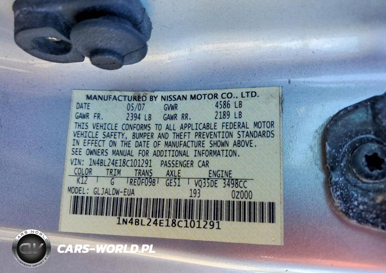2008 Nissan Altima 3.5Se VIN:1N4BL24E18C101291 - 13