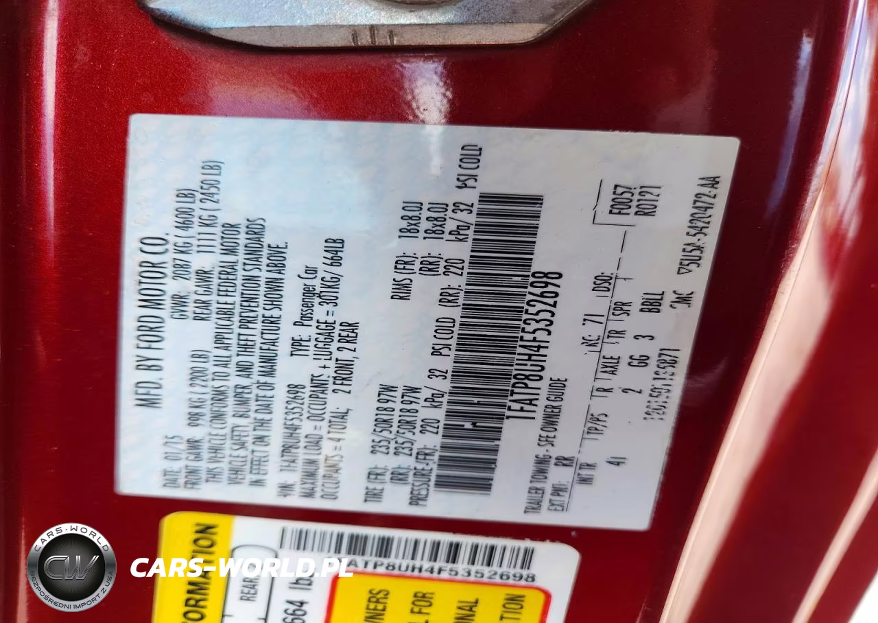 2015 Ford Mustang VIN:1FATP8UH4F5352698 - 12