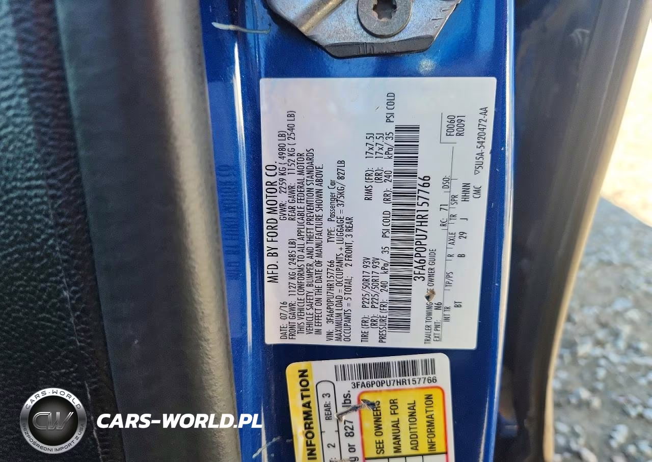 2017 Ford Fusion Se Phev VIN:3FA6P0PU7HR157766 - 13
