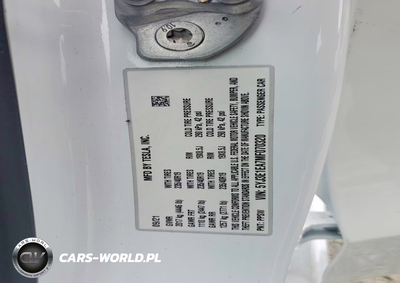 2021 Tesla Model 3 VIN:5YJ3E1EA7MF070320 - 13