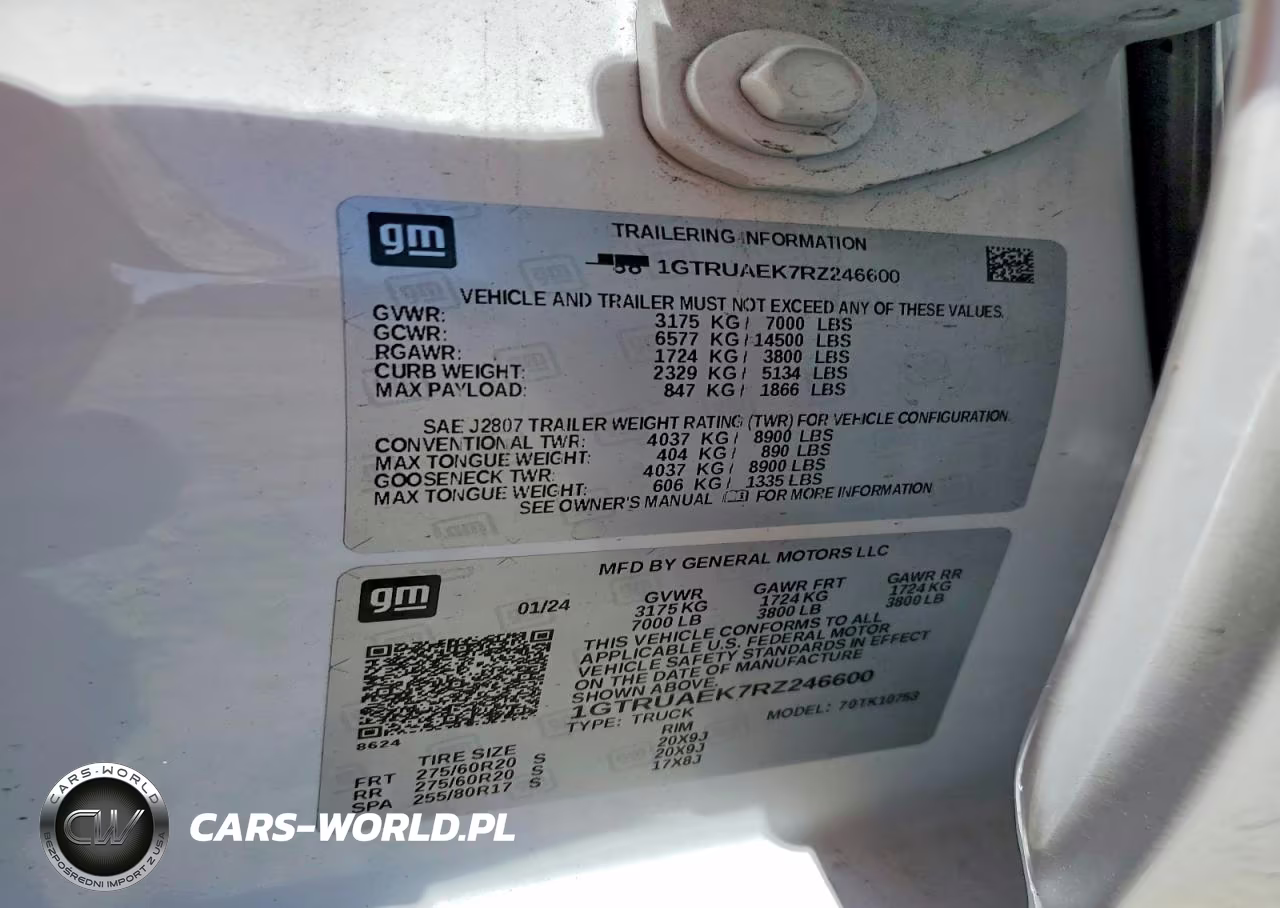 2024 GMC Sierra K1500 VIN:1GTRUAEK7RZ246600 - 12