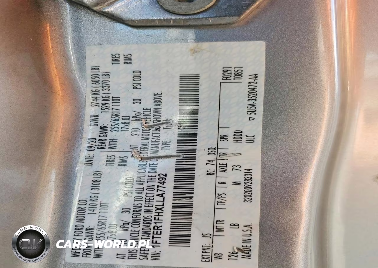 2020 Ford Ranger Xl VIN:1FTER1FHXLLA77492 - 12
