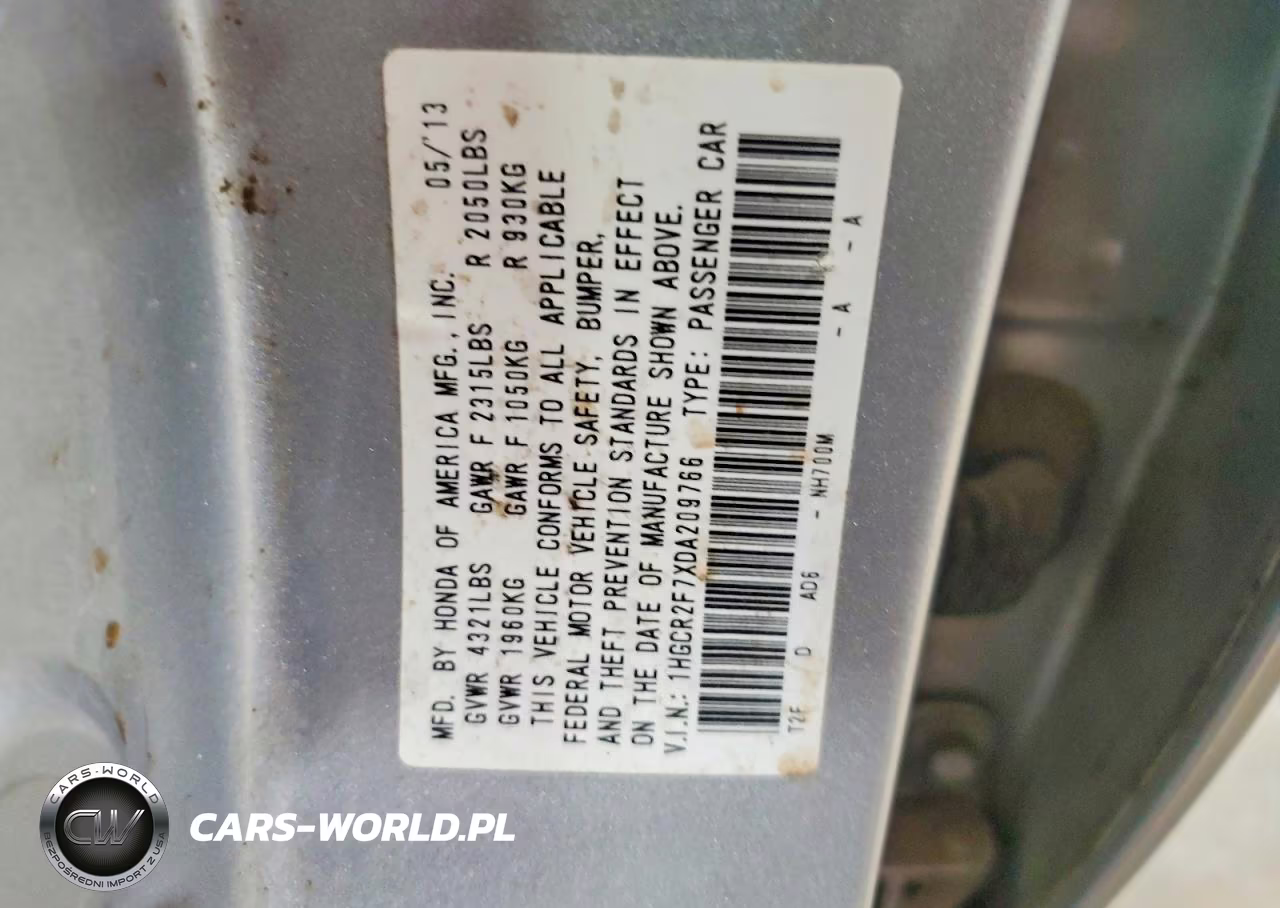 2013 Honda Accord Ex VIN:1HGCR2F7XDA209766 - 12