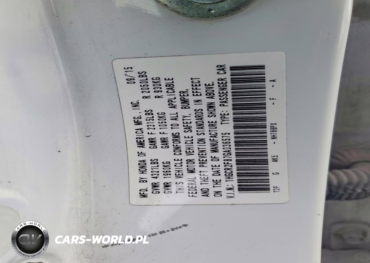 2016 Honda Accord Exl VIN:1HGCR2F87GA036575 - 12