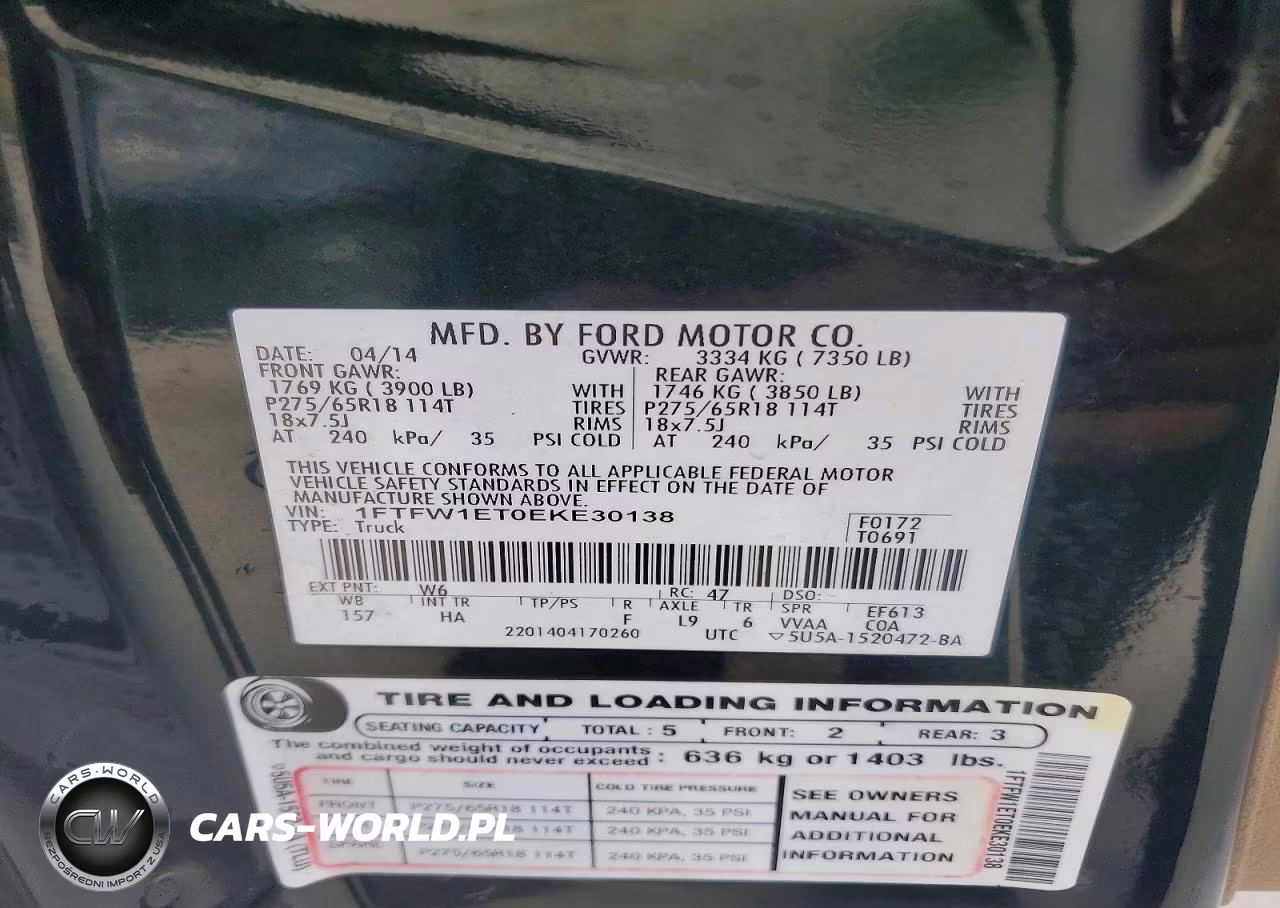 2014 Ford F150 Supercrew VIN:1FTFW1ET0EKE30138 - 12