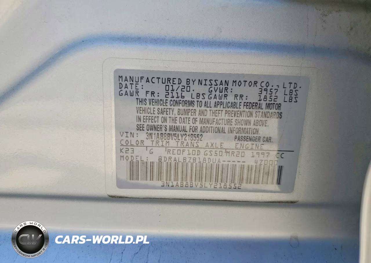 2020 Nissan Sentra S VIN:3N1AB8BV5LY218552 - 12