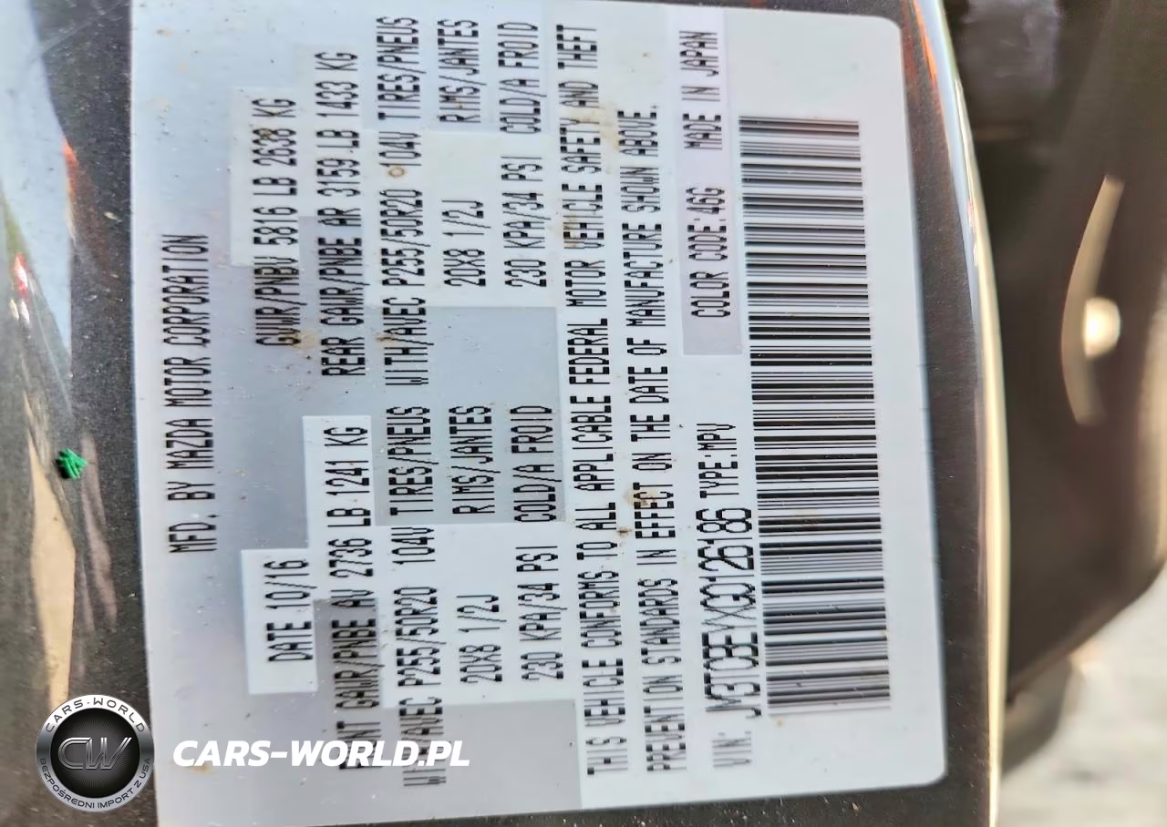 2016 Mazda Cx-9 Signature VIN:JM3TCBEYXG0126186 - 13