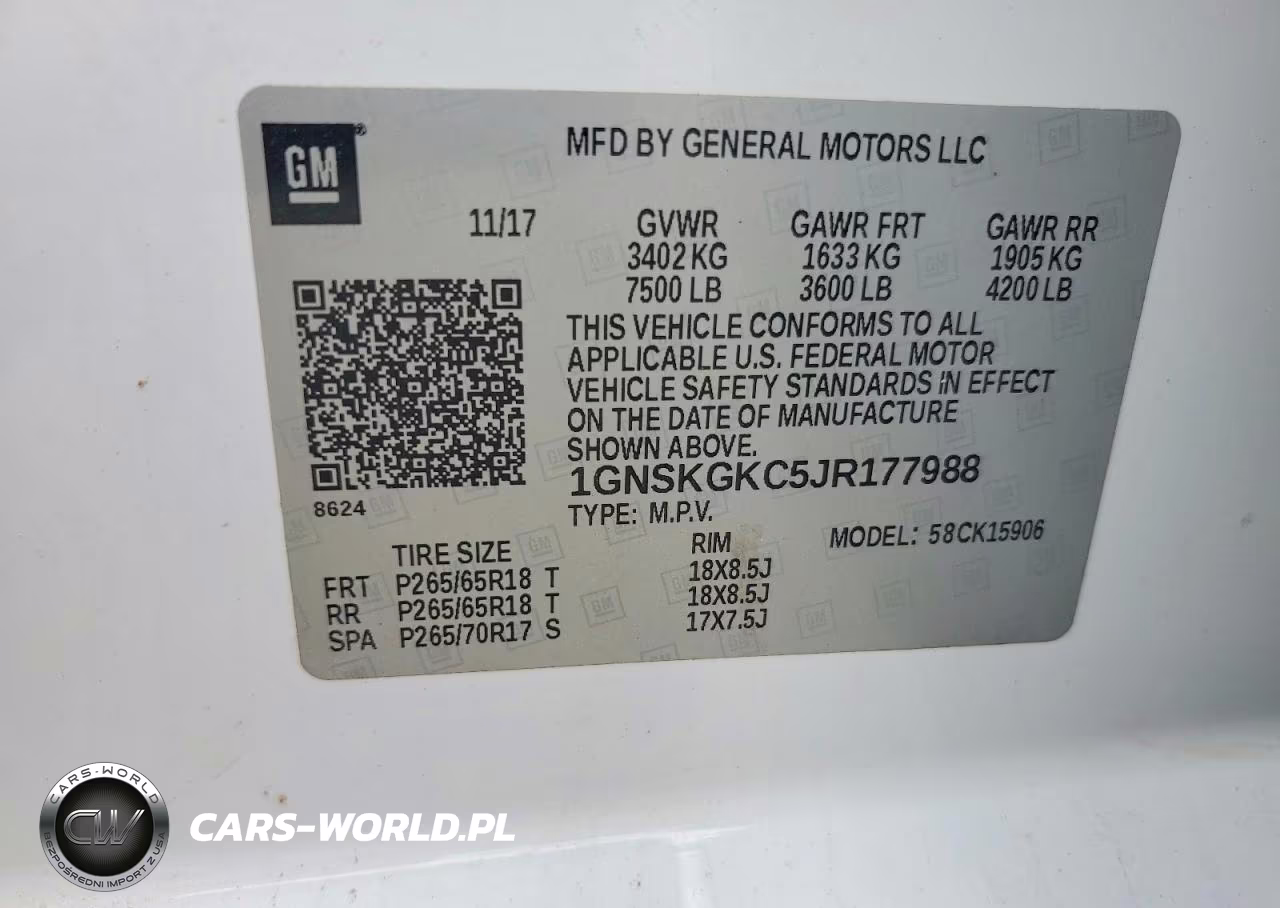 2018 Chevrolet Suburban K1500 Ls VIN:1GNSKGKC5JR177988 - 12