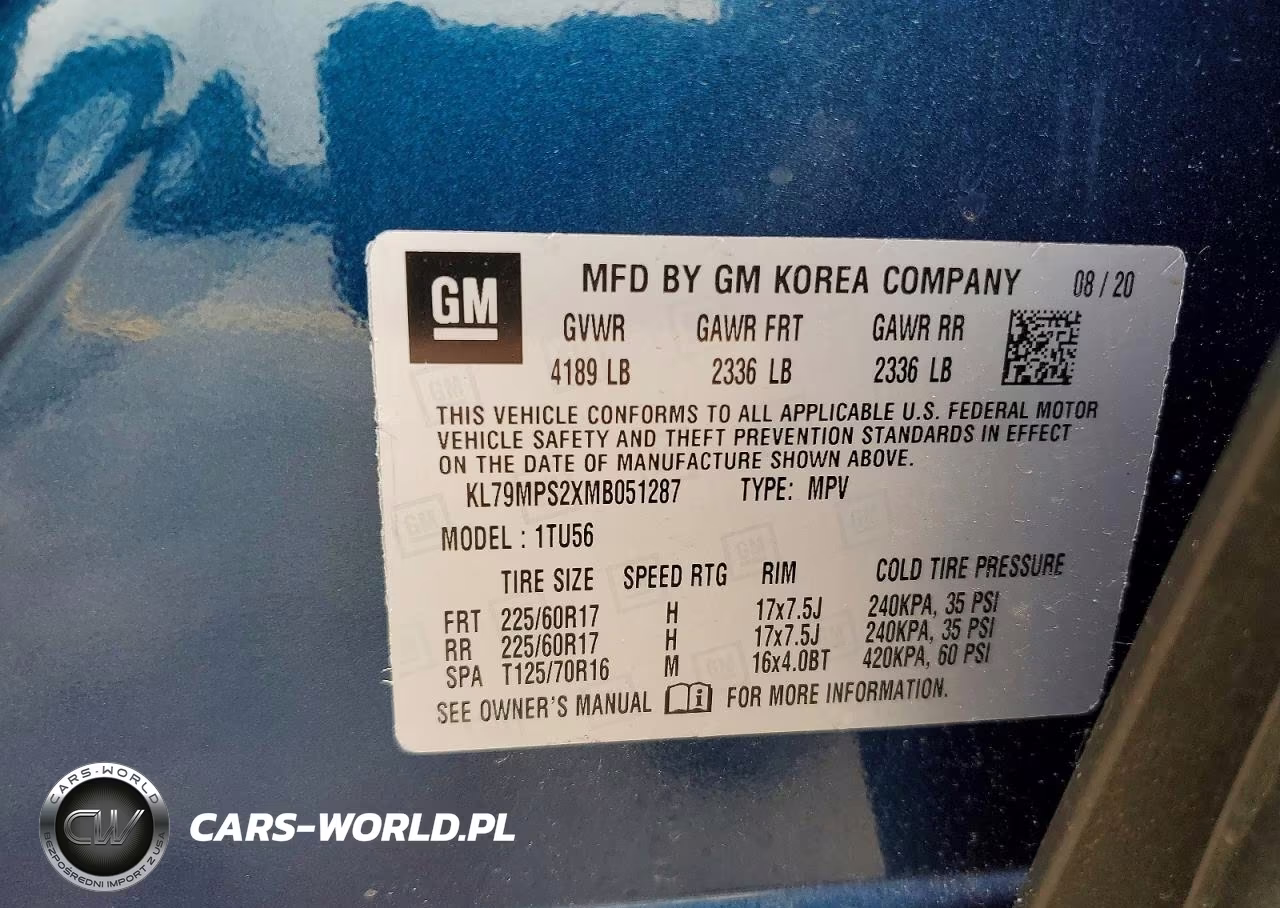 2021 Chevrolet Trailblazer Lt VIN:KL79MPS2XMB051287 - 14