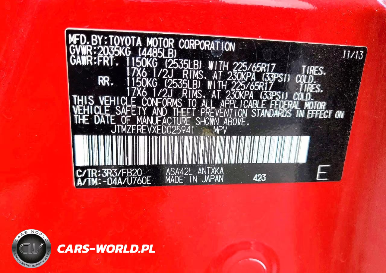2014 Toyota Rav4 Le VIN:JTMZFREVXED025941 - 13