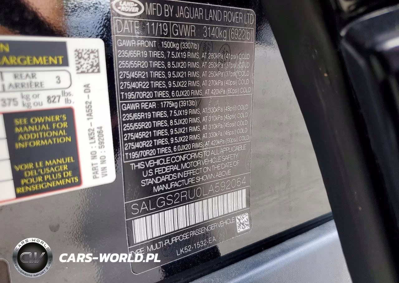 2020 Land Rover Range Rover Hse VIN:SALGS2RU0LA592064 - 14
