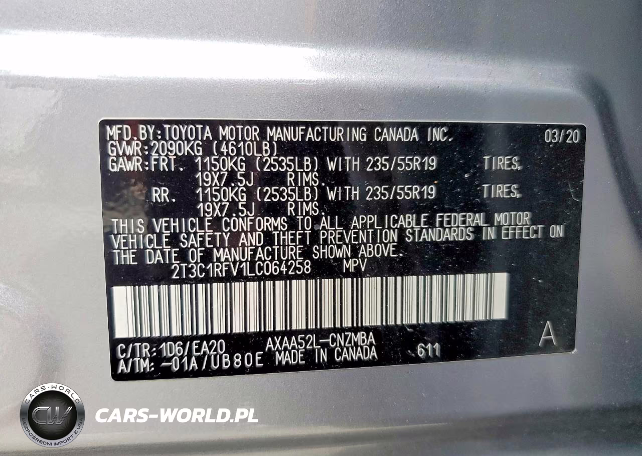 2020 Toyota Rav4 Xle Premium VIN:2T3C1RFV1LC064258 - 12